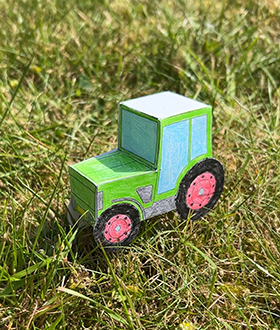Looking for a farm-themed activity for your little future farmer? Build and design your own mini tractor.