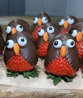 A fun Christmas activity to create delicious chocolate strawberry characters
