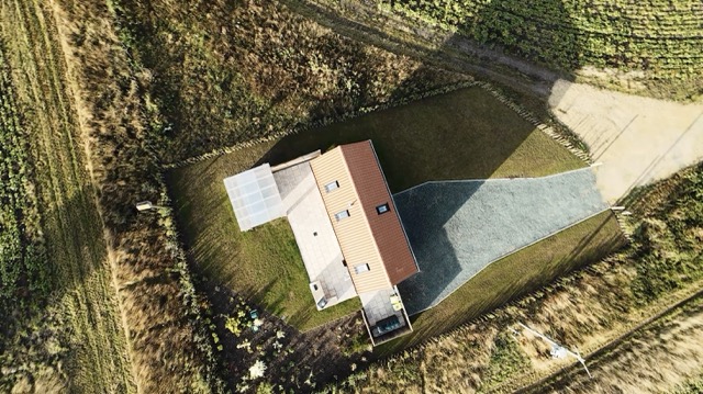 Aerial photo of a Dyson Leisure Holiday barn accommodation